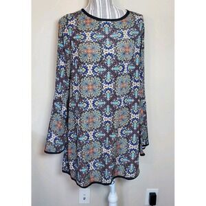 One Clothing dress Flare Sleeves Lightweight Short Shift Boho Whimsical Sz L